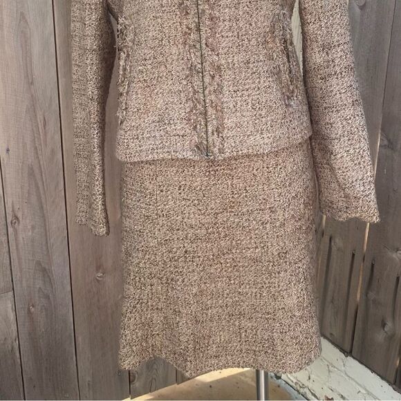 Gerard Darel beige wool blend tweet skirt  size FR 42 US 10 - Picture 2 of 7